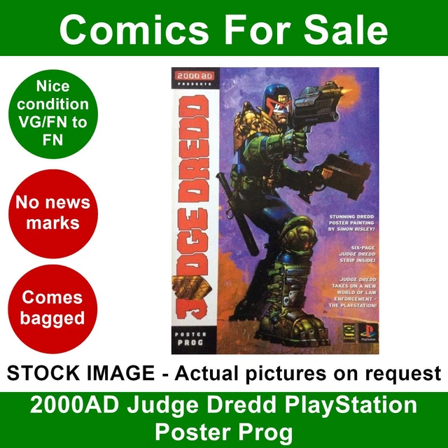 2000AD JUDGE DREDD PlayStation Poster Prog comic - Nice VG/FN clean ...