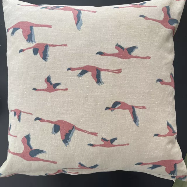 Pink Flamingo BIRDS IN FLIGHT MCM Throw Pillow COVER  20” + duck feather insert