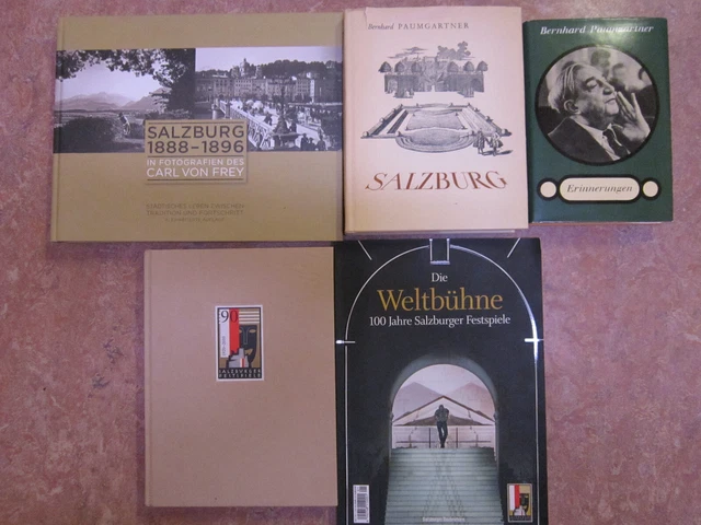 5 Bücher über Salzburg: alte Fotos 19.Jhdt., 90+100 Jahre Festspiele, Stadt Sbg.