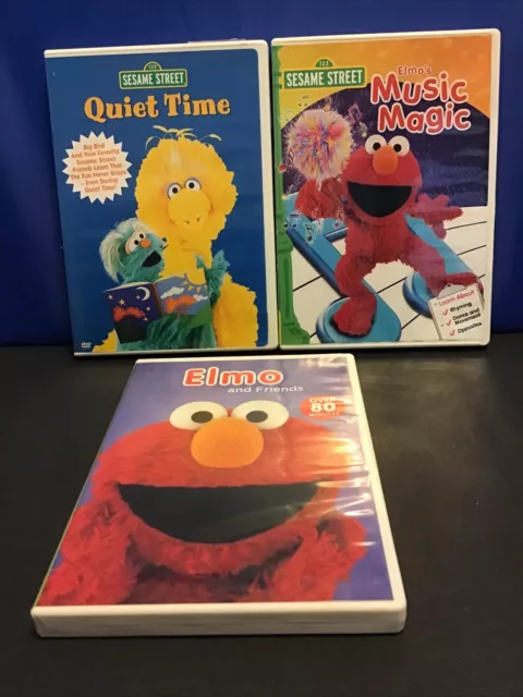 3 SESAME STREET: DVDs: Elmo's Music Magic, Elmo & Friends, Quiet Time ...