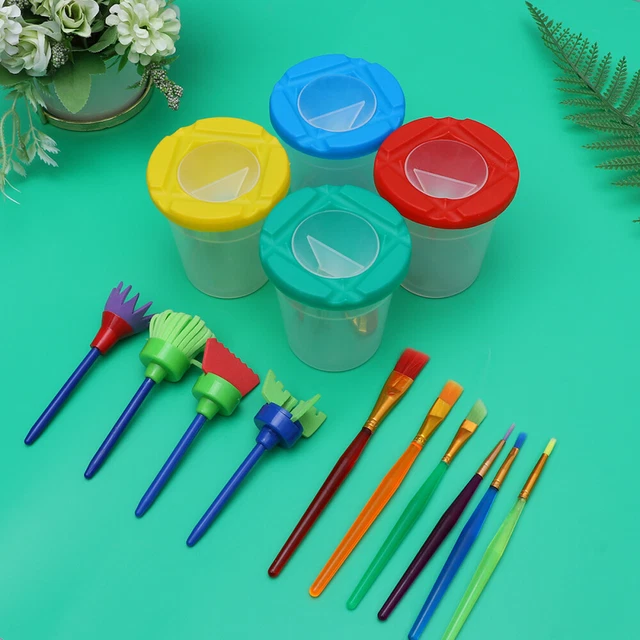 Set De 21 Pinceaux Pour Enfants – Kit De Peinture Débutant Aquarelle & Acrylique, Poignées Faciles à Saisir