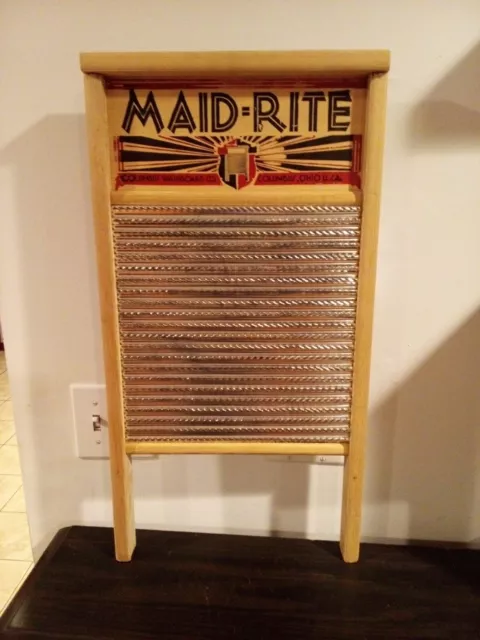 Vintage Maid-Rite No 2072 Standard Family Size Wash Board Columbus Washboard USA