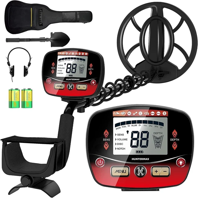 HUNTERMAX Waterproof Gold & Metal Detector with LCD Display 10" Coil Model T11