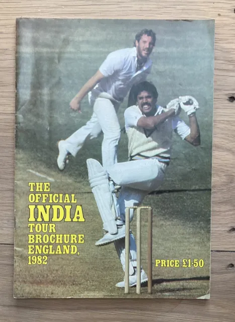 India Cricket Tour Brochure To England 1982. Inc. Kapil Dev Poster. No Writing