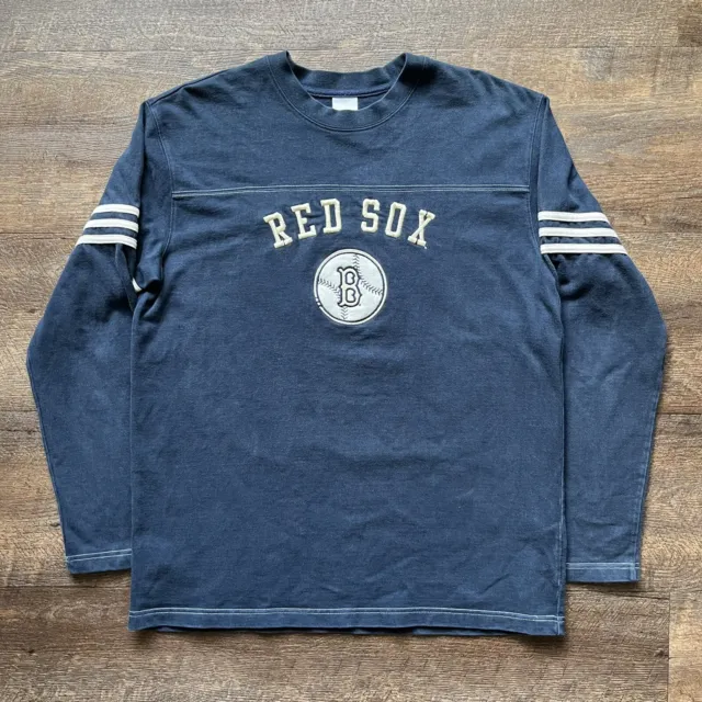 Vintage Y2K Mens Large Adidas x MLB Boston Red Sox Embroidered Sweatshirt