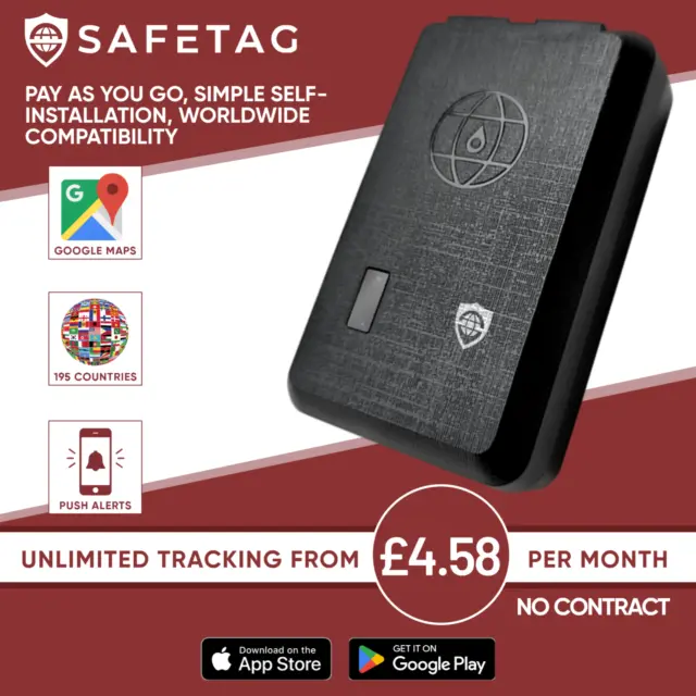 SafeTag GPS Tracking device - Car Var Coach Magnetic GPS Tracker - Pay as You Go