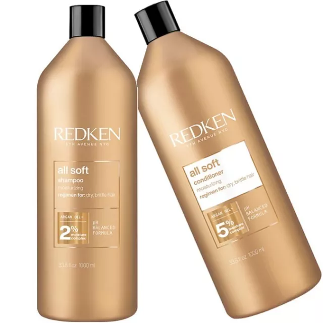 Redken All Soft Shampoo 1lt & Conditioner 1lt Duo Pack Latest Label and Stock