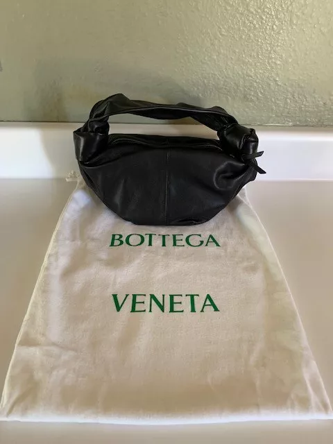 Bottega Veneta Double Knot Hobo Leather Mini Black Handbag WITH DUSTBAG EUC