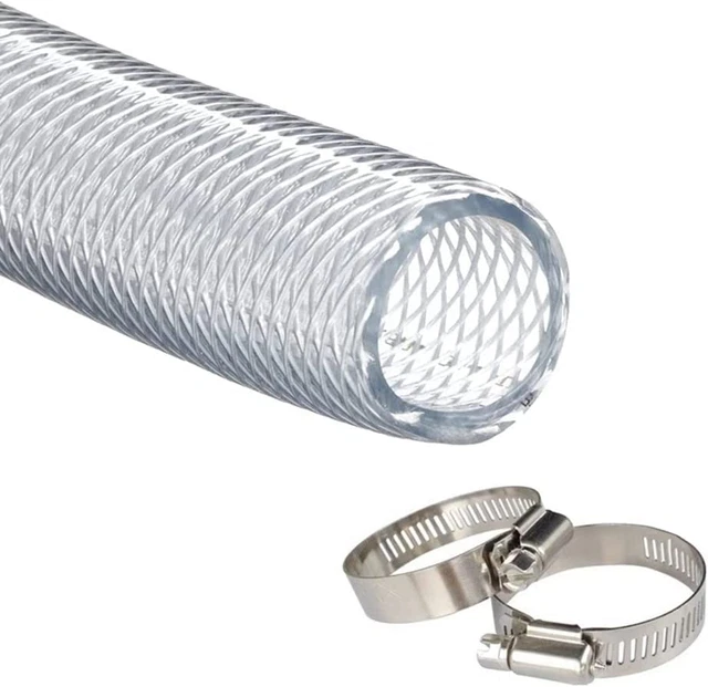 HIGH PRESSURE BRAIDED Clear Flexible PVC Tubing 3/4" Id,10Ft 26.55