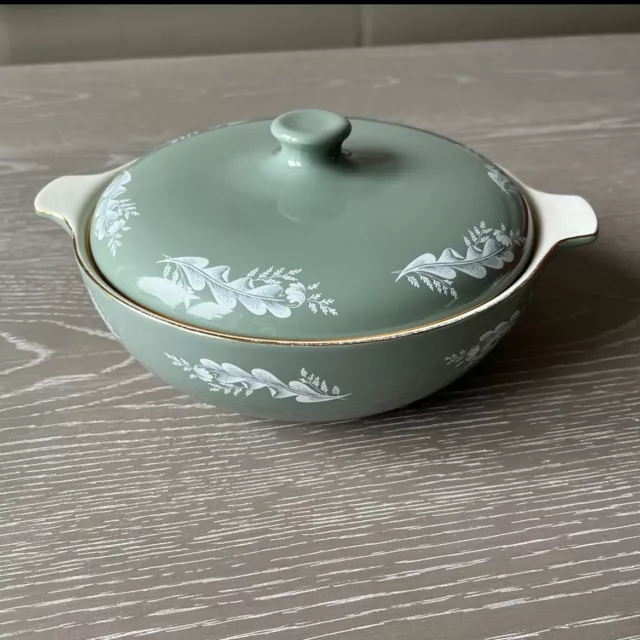 Lidded Tureen Lord Nelson Pottery, Sage Green/white leaf, Elijah Cotton