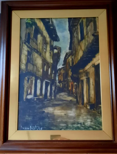 Pintura A La Cera. Ciudad De Morella. Castellon.1978.Firmado Por Autor. Monfort