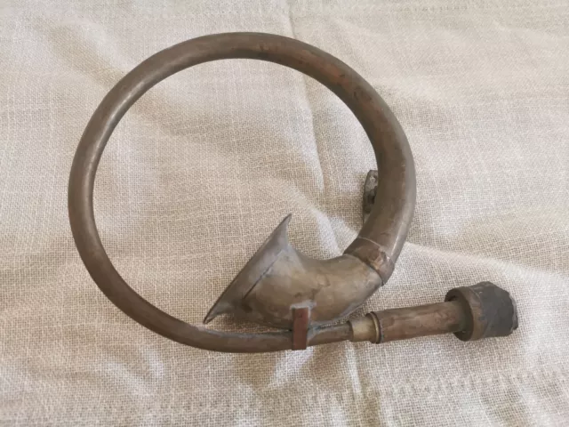 41 cm Große Oldtimer Hornhupe aus Messing Antik Stil Ballhupe Horn