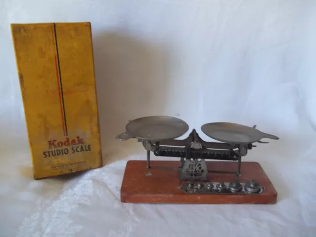 Vintage Eastman Kodak Studio Balance Scale with Weights and Box  Complete