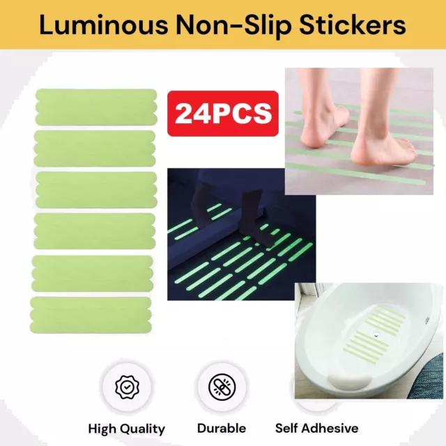 Non Slip Bath Mat Grip Stickers Luminous Shower Strips Pad Floor Safety Tape