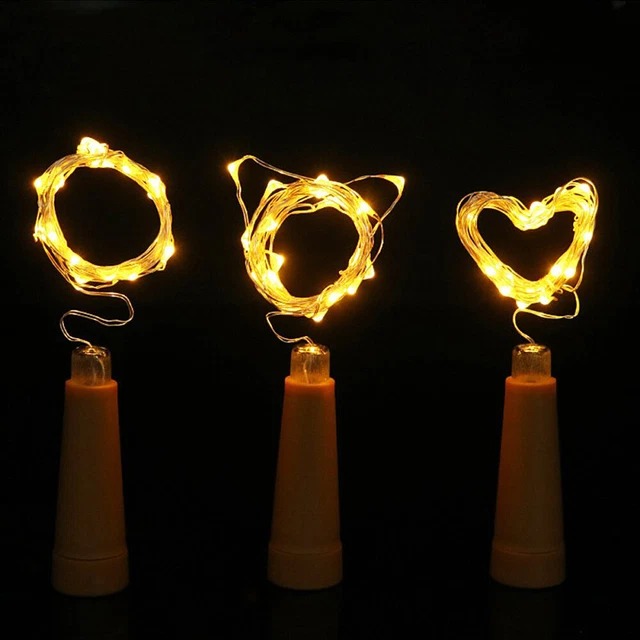 6 PIEZAS Jarro Hada Luces Barra Atmósfera Luces GUIADO Botella Tapón Luces