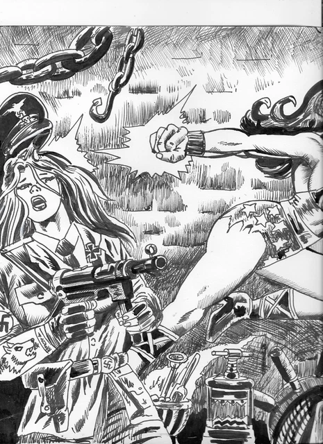 Ken Landgraf -   Wunda Woman Bashes Nazi Ww 2 Ilsa She Wolves Squad
