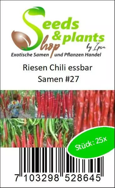 25x Riesen Chili Capsicum a. Rarität Gemüse Pflanzen - Samen A27 3