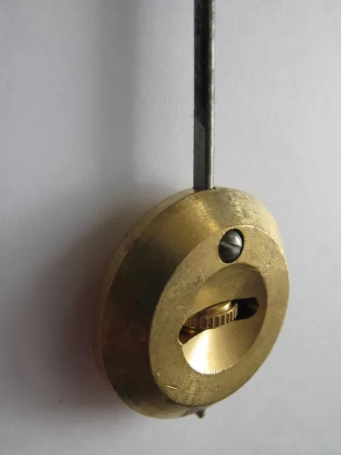 French Clock Pendulum KIT no. 2 (80g) Brass Bob & Hook, 260mm Steel Rod