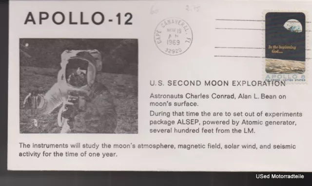 Apollo 12 Second Moon Walk FDC Ersttagsbrief 1969