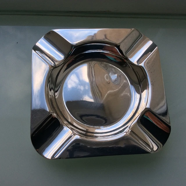 1959 Sterling Silver Ash Tray - Square 4 cigarette holder - Birmingham 27 grams
