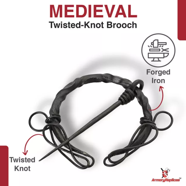 Medieval Fibula Renaissance Viking Elegant Knotted Ring Brooch Cosplay Accessory 3