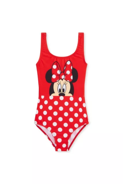Disney Kids Girls Minnie Mouse One Piece Swimsuit Swimming Costume Swimwear