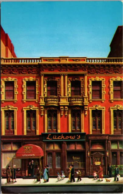 Luchow's Famous Restaurant New York City NY Chrome Postcard A66