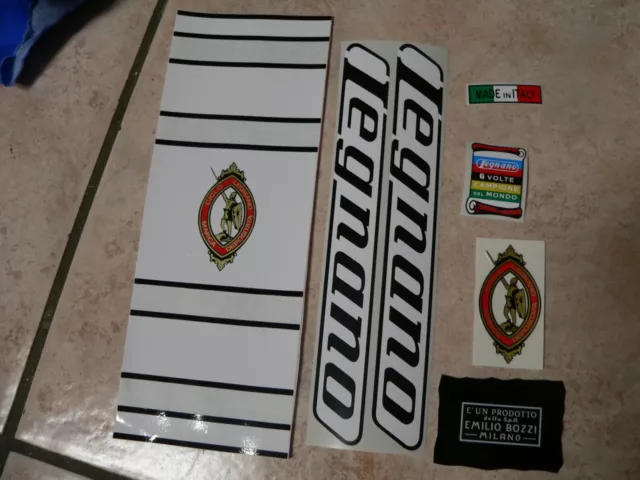 kit stickers adesivi per bici da corsa vintage LEGNANO 7 pezzi scritte nere