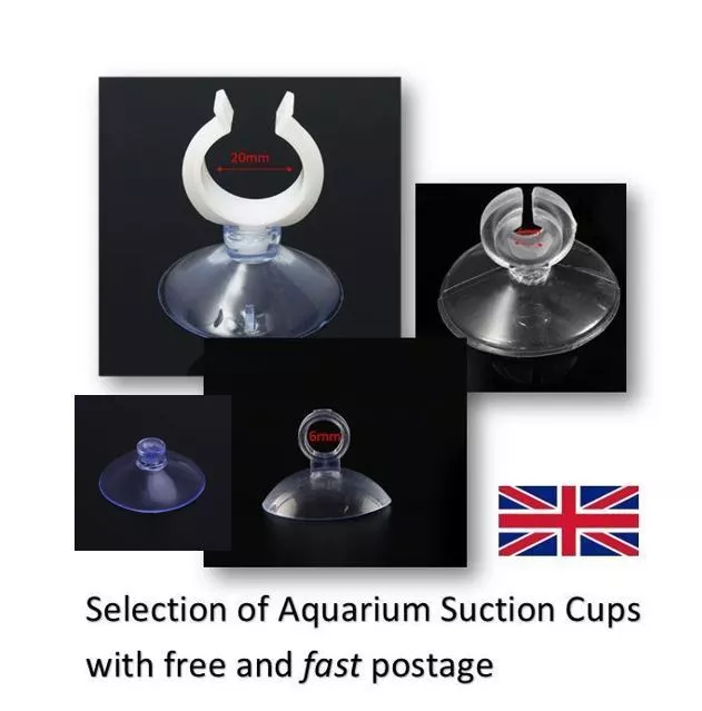 Aquarium Suction Cups Clips 20mm 6mm Suckers Fish Tank Pads Heater Pump Tube UK