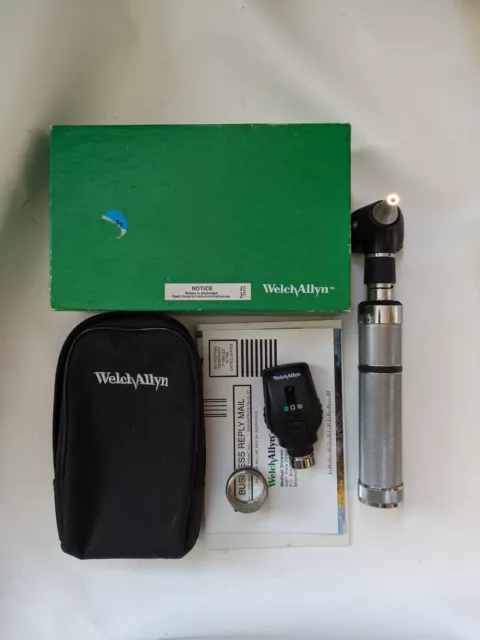 Welch Allyn 3.5v Otoscope Ophtalmoscope Set Étui Souple 97201-C Coaxial Travail 2