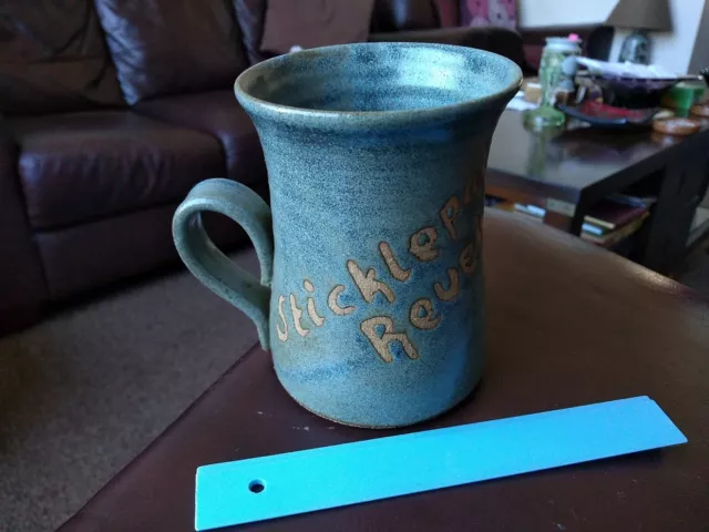 Studio Pottery "Sticklepath Revel" Blue Speckled Glaze Mug. 11cm Tall. 8cmRimDia