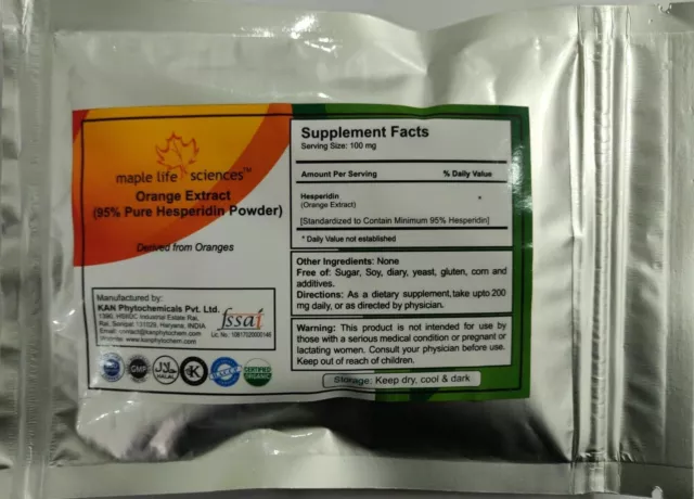 HESPERIDIN Orange Extract (95% Hesperidin by HPLC) Powder Antioxidant