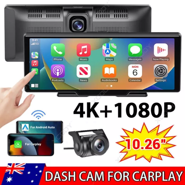 XGODY 4K Touch Dash Camera Cam Dual Car Recorder for CarPlay Android Auto NEW