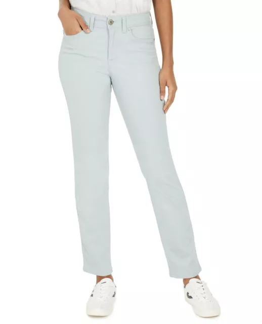 Style & Co Women's Tummy Control Straight Leg Jeans Frost Blue High Rise