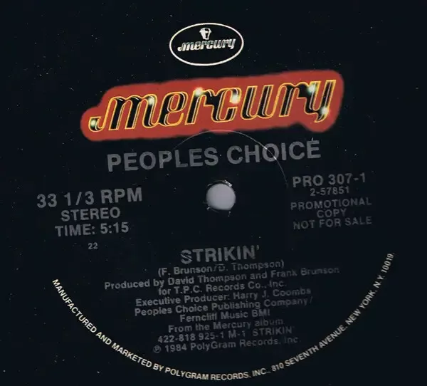 Peoples Choice Strikin Vinyl Single 12inch NEAR MINT Mercury