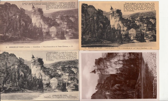 Lot de 4 cartes postales anciennes old postcards CASTELBOUC LOZÈRE 1