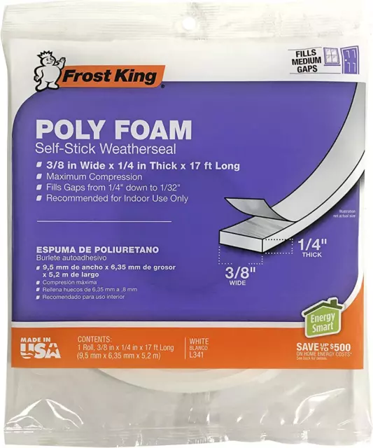 Frost King V444h 17' Gray Foam Tape