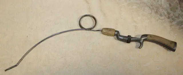Vintage Pistol Grip Stub Caster Spring Ice Fishing Rod 