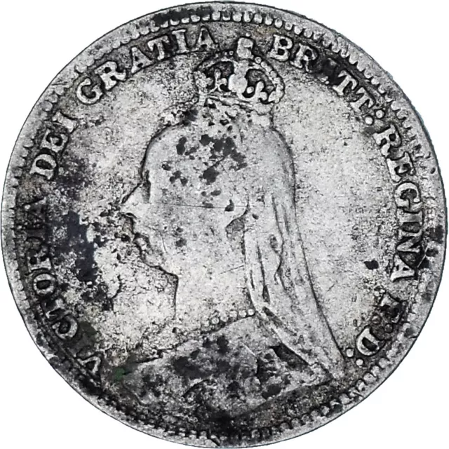 [#849971] Coin, Great Britain, Victoria, 3 Pence, 1888, VF(30-35), Silver, KM:75