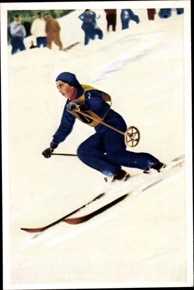 Sammelbild Olympia 1936, Skifahrerin Käthe Grasegger, Mühlen... - 10740048