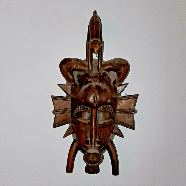 Senufo Kpelie Mask with Bird Cote D'Ivoire African Art