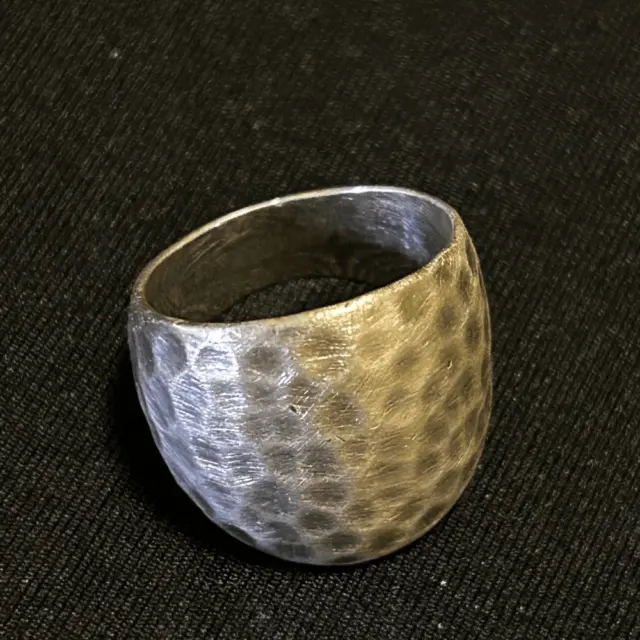 Dominique Dinouart Argentum 47 Taxco Sterling Silver 925 Hammered Ring, Size 6.5