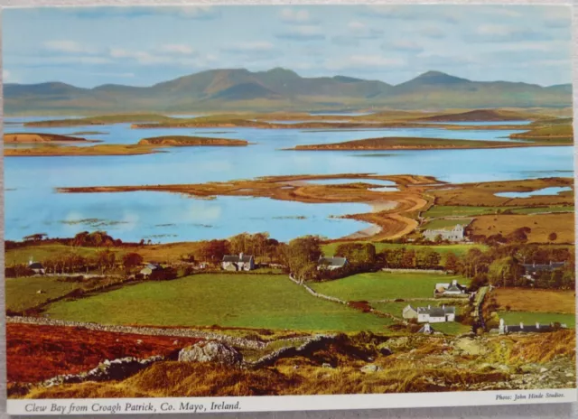 Postcard of Clew Bay from Croagh Patrick, Co. Mayo, Ireland.