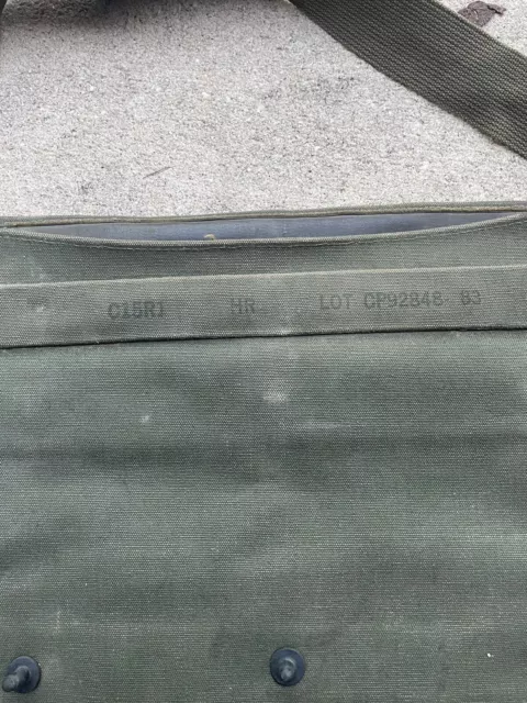 Korean War Era U.S. Army M9A1 Gas Mask Carry Bag USGI Marine Gasmask Pouch 2
