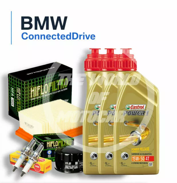 Set Entretien BMW C 600 650 Gt Sport Castrol 15W50 Filtre Huile Air Bougies Moto