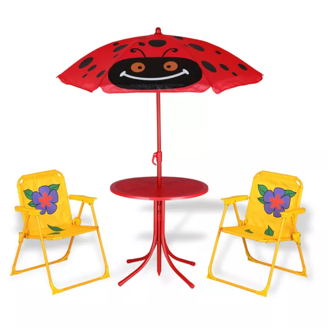 Kindersitzgruppe Garten Sitzgarnitur Kindermöbel Kinder Tisch Sonnenschirm Stuhl