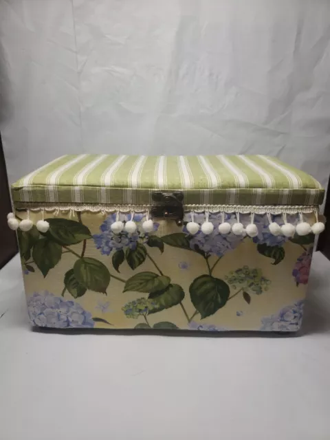 Vintage Singer Sewing Basket Fabric Top Rectangle Woven Wicker Made in  Japan ER2