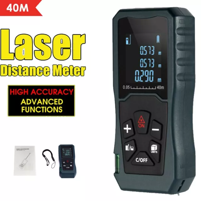 Digital Laser Distance Meter 40M Measurer Area Volume Range Finder Tape Build AU