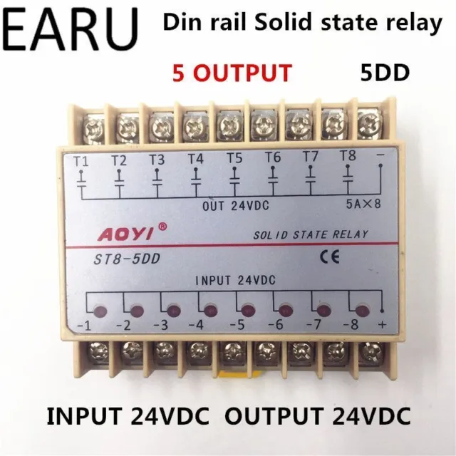 8 Channel Din Rail Ssr Eight Input Output 24v Single Phase Dc Solid State Relay