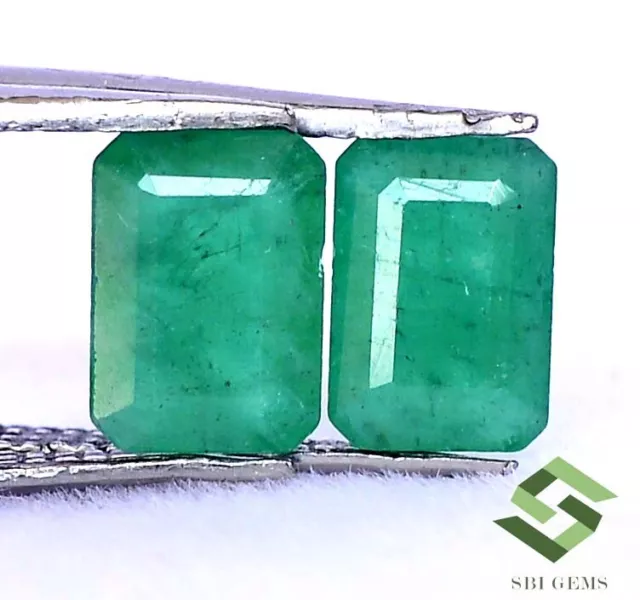 7x5 mm Certified Natural Emerald Octagon Cut Pair 1.67 Cts Untreated Loose Gems